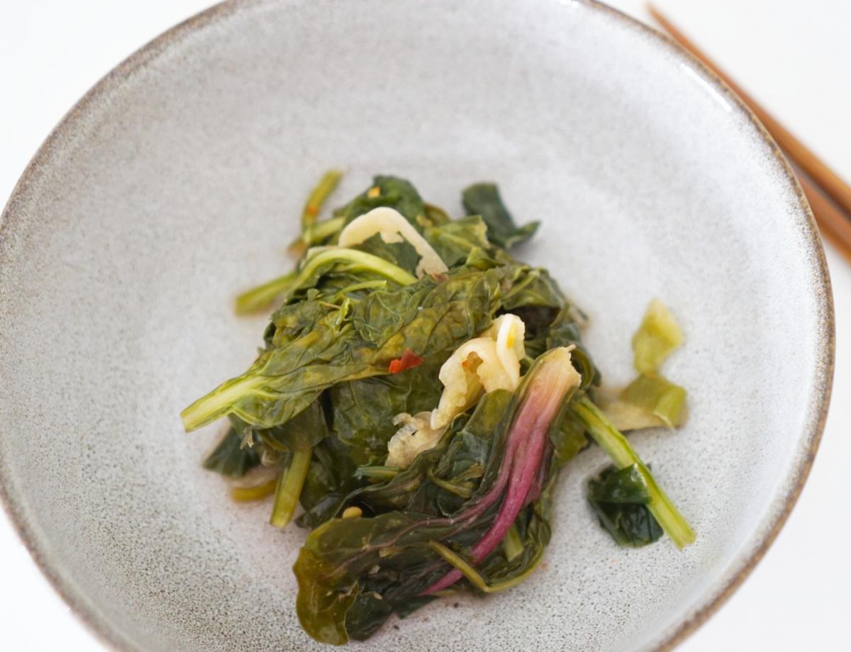 Kimchi aus Mangold und Rucola